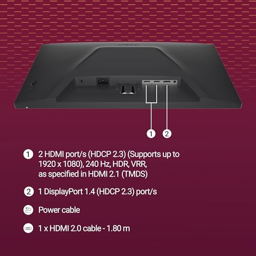 Image of Dell SE2426HG 24 inch (Smartchoice) FHD Gaming Monitor | 240Hz Fast IPS | 0.5ms Response | AMD FreeSync Premium | HDR10 | 99% sRGB | Eye Comfort | Tilt Stand | HDMI 2.1 & DP 1.4 Ports | Black
