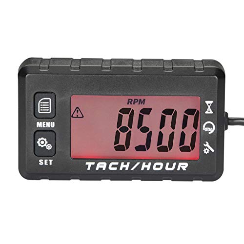 AIMILAR Digital Tach Hour Meter Tachometer - Gas Engine Maintenance Max RPM Recall Function for 2/4 Stroke Engines Chain Saw Snowblower Lawnmower ATV Boat Motorcycle Marine