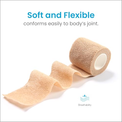 Image of WePet Pet Wrap, Self-Adhesive, Only Sticks to Itself, Non-Woven Tape for Dog Legs, Paws, Wounds, First Aid Cohesive Gauze for Horse, Cat, Bird, Animal, 6 Rolls, 2 Inch, Solid Color
