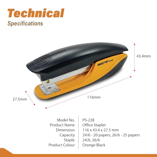 INOZTO Ergonomic Stapler, 20 Sheet Capacity & 100 Staples Storage, with Staple Remover & Non-Slip Base, for Office, School, Home Use - Image 7