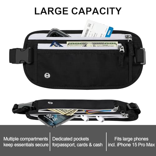 XIEEAOZEE Travel Money Belt, RFID Blocking & Hidden Travel Waist Wallet by XIEEAOZEE - Used condition - Image 5