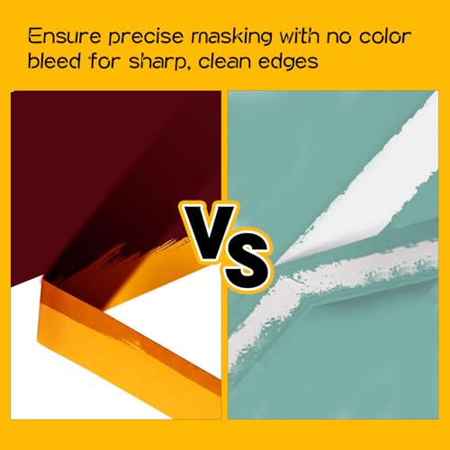 JETOP 3 X Goldband Klebeband 50mm X 50 M, Profi Malerklebeband Breit Abklebeband Maler Goldband Malerkrepp Kreppband Malerband Klebeband Malerarbeiten für Gestochen Scharfe Farbkante