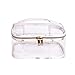 Waterproof Travel Portable Cosmetic Bag Set 3pcs -1 Clear Makeup Bag with Metal Zipper & 2 Marble Toiletry Pouch With Handle Strap Storage for Women/Girls/Lady