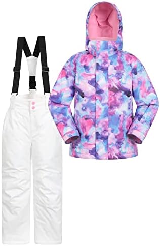 Mountain Warehouse Kids Ski Jacket & Trousers Set - Snowproof Ski Outfit, Front Pockets, Fleece Lined Skiwear, Integrated Snowskirt - Best for Winter Snowboarding