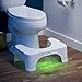 Squatty Potty Moonlight Toilet Stool with Motion & Light Activated Night Light, White 7 Inch