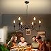 Depuley Farmhouse Chandelier for Dining Room: 6-Light Black Industrial Kitchen Island Pendant Light Fixture - Rustic Candle Chandeliers Vintage Modern Hanging Ceiling Lamp for Bedroom Foyer