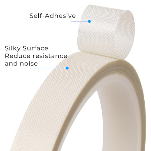 Image of Low Friction Tape,1 /2 inch x 33 Ft,Drawer Slide Tape,Curtain Glide Tape,Drawer Glide Tape,Squeak Resistant,Abrasion Resistance,Surface Protection for Wood,Cabinet (White