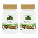 NaturesPlus Source of Life Garden Vitamin C - 60 Capsules, Pack of 2 - Immune System Support - USDA Certified Organic, Non-GMO, Vegan, Gluten Free - 60 Total Servings