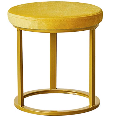 Taburete De Tocador Con Base De Metal, Banco De Tocador, Muebles Decorativos Tapizados, Taburete De Mesa De Comedor De Hierro, Taburete Bajo De Moda Con Pies Silenciosos Antideslizantes, 28x28cm-J