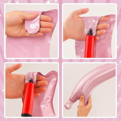 Image of Pink Bow Balloons for Bachelorette Party Decorations - Pink Balloons for Bridal Shower, Engagement, Wedding & Birthday Decorations Women Girls, Princess Party Decoration (4)