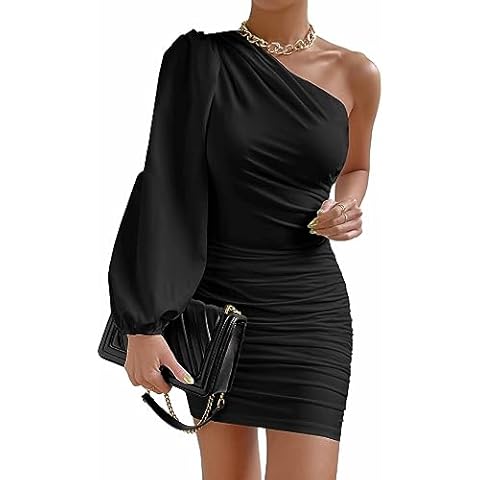 GORGLITTER Women's Elegant One Shoulder Dress Cover