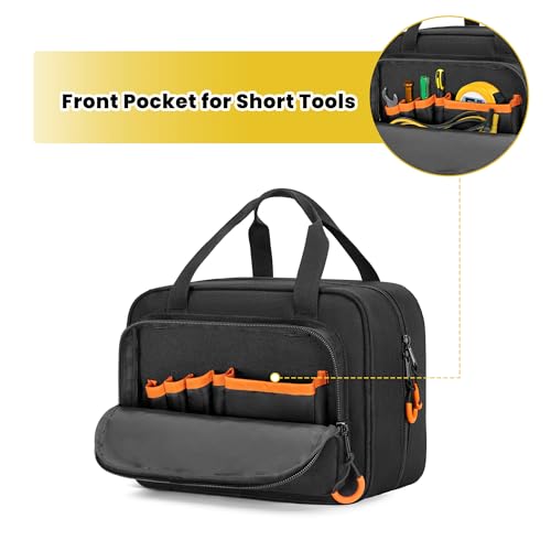 Image of Rexmica Carrying Bag Compatible with Fluke Digital Multimeter /325 Clamp Multimeter, Electric Tester Tool Storage Bag with Multiple Pockets for Electrician (Bag Only)