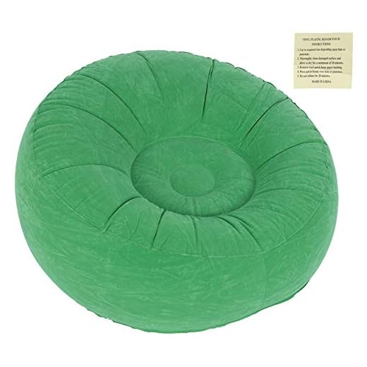 logozoe Solstol, stora sittsäckar, hopfällbar uppblåsbar flockad enkelsoffa stol soffa hem fritid soffa för vardagsrum/balkong/trädgård/tupplur/läsning/solbad (ljusgrön)