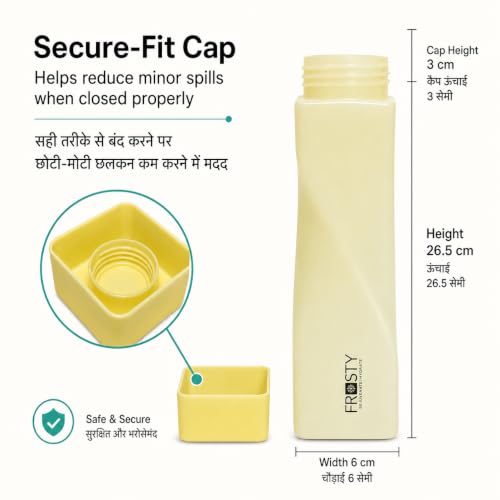 Image of Frosty Twisted Fridge Bottle Set of 6, 1 Litre Plastic Water Bottle Set for Fridge, Reusable Fridge Water Bottle Set for Home & Kitchen