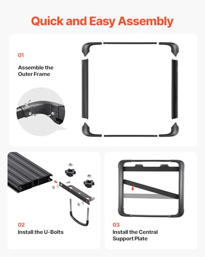 VEVOR Roof Rack Cargo Carrier, 48 x 40 x 5.6 in, Universal Rooftop Cargo Basket, Car Top Luggage Holder with 150 lbs Max Load Capacity, 4.1 in Fence, Anti-Rust Alloy Steel, Wind Fairing, for SUV Car - Thumbnail 5