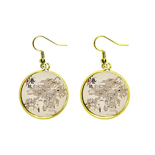 Pendientes de mapa de Hong Kong el regalo de joyería tradicional de China perfecto para mujer