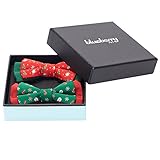 Blueberry Pet New Christmas Holiday Gift Box with Pack of 2 Handmade Dog Cat Bow Tie, Stay Festive Bowtie Set, 4