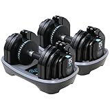 BRAINGAIN 18-in-1 Adjustable Dumbbells Set 25kg Pair | Space-Saving Dumbbell for Home Gym Workouts | 18 Dumbbells in One | Smart Click Technology | Best in Class, Durable Performance
