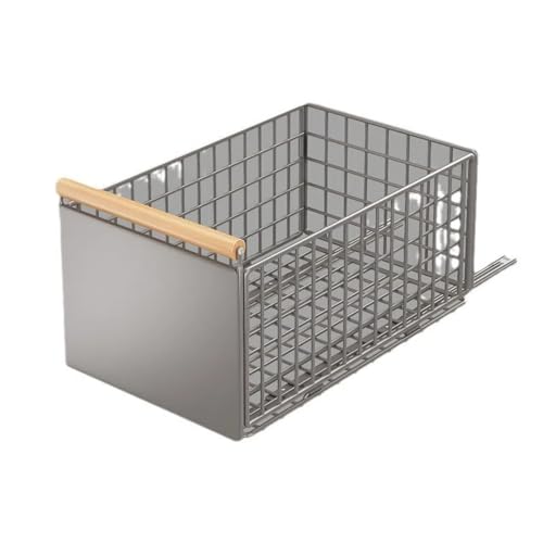 Metalowa Wysuwana Szuflada do Szafki Kuchennej 39,5×23,5×19,5 cm – Organizer z Prowadnicami i Drewnianym Uchwytom Montaż Bez Wiercenia Idealna do Kuchni i Łazienki