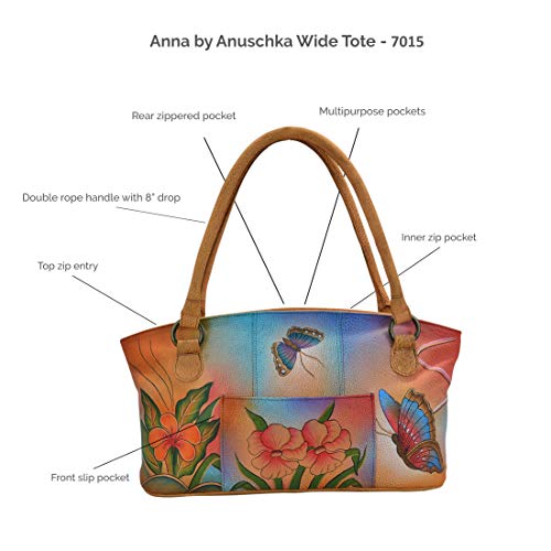 Bolso tote para mujer Anna by Anuschka, de cuero genuino, diseño patchwork en tono plateado miniatura 6