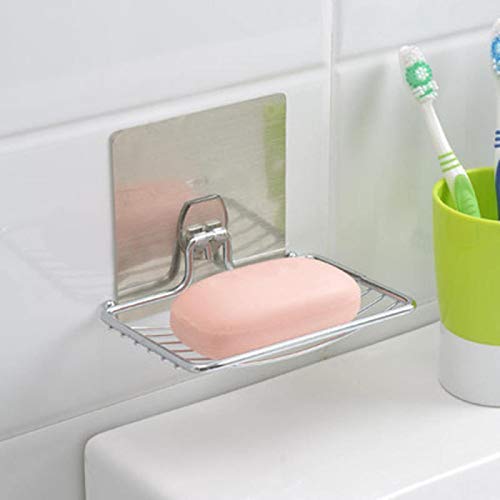 MORGHULIS Self Adhesive Wall Mounted Soap Dish Stainless Steel Storage Rack for Home Kitchen Bathroom Shower Wash Basin Soap Holder Soap Stand Soap Tray Soap Basket Soap Stand Wall Mounted Pack of 1 (B08RJKR1GB) Amazon Price History, Amazon Price Tracker