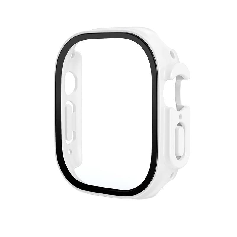 Coque en verre trempé pour Apple Watch Ultra 49 mm haute résistance blanche
