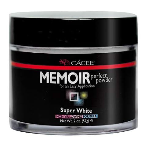 Super White Memoir Perfect Acrylic Nail Powder (polvo acrlico) Professional Beauty System, For All Kits (2 oz) Cover