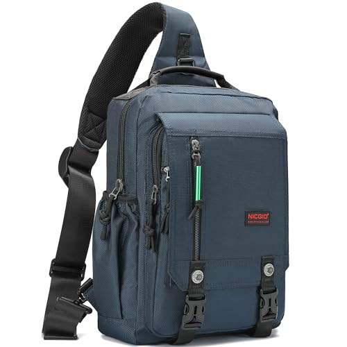 NICGID Sling Bags Chest Shoulder Backpacks, 14.1'' Laptop Backpack Crossbody Messenger Bag Travel Outdoor Men Women by Nicgid - Used condition - CA$38.92