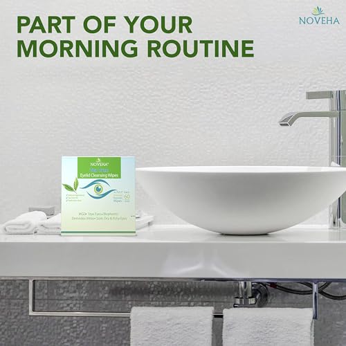 Noveha EYELID-TEA-TREE-WIPES-60PC 60Pcs Tea Tree Oil Eyelid & Lash Wipes | With Hyaluronic Acid, Green Tea & Chamomile For Blepharitis, Itchy & Stye Eyes, Individually Wrapped, Natural Eyelash Makeup Remover & Daily Cleanser thumb #5