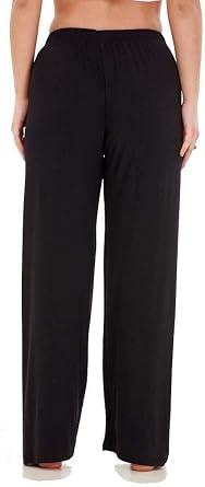 Apparel Ladies Women Trouser Elasticated Wide Leg High Waist ITY Regular Pants Black Red
