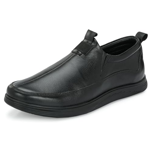 Image of Blue Leather by Centrino Genuine Leather Men's Slip On| Moccasins Non-Slip|Loafer Comfy Lightweight |Round Toe Slip-On Shoes |Trendy Non Lace-Up Design | Stylish with Soft Cushioned Insole (3954)
