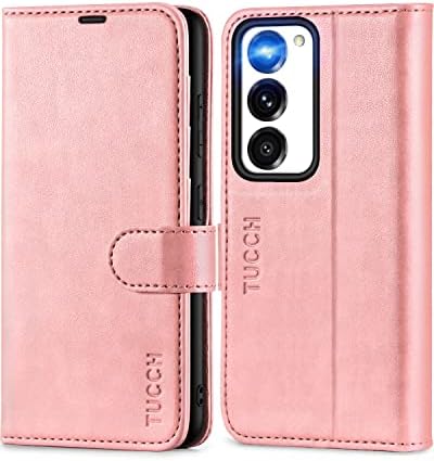 TUCCH Case for Galaxy S23 (6.1") 5G 2023, Magnetic PU Leather Wallet Case with[Shockproof TPU][RFID Blocking]Card Holders Viewing Stand, Protective Folio Phone Cover Compatible with Galaxy S23, Black