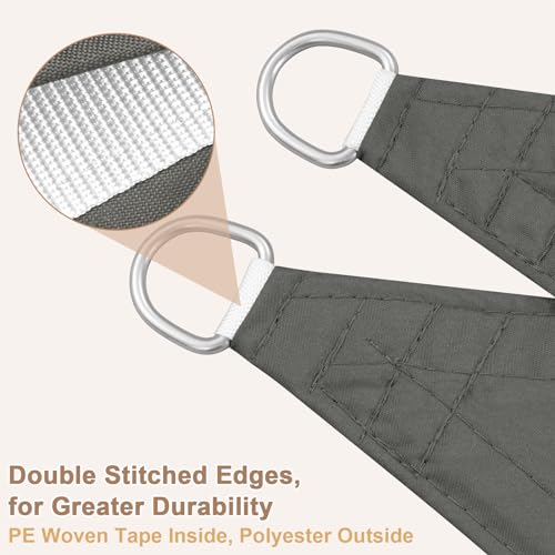 Miniatura 6 de Woltu Toldo Vela De Sombra Impermeable, Toldo Rectangular 5x7 M De Poliéster 200 G M , A Prueba De Viento Y Protección Rayos Uv, Para Exxterior Como Jardin, Patio, Piscina, Gris Oscuro