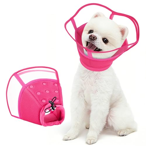Kuoser Small Dog Cone Collar After Surgery, Soft Cone for Dogs to Stop Licking, Breathable Pet Recovery Collar Comfortable Elizabethan Collars, Adjust