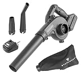 STAHLWERK Mini Akku Gebläse MAG-20 ST – 20 Volt Akku-Laubbläser mit 2Ah, tragbares Universalgebläse für Garten- und Straßenreinigung, Brushless-Laubsauger und Kompaktbläser 98 m/s, 0-18.000 U/min