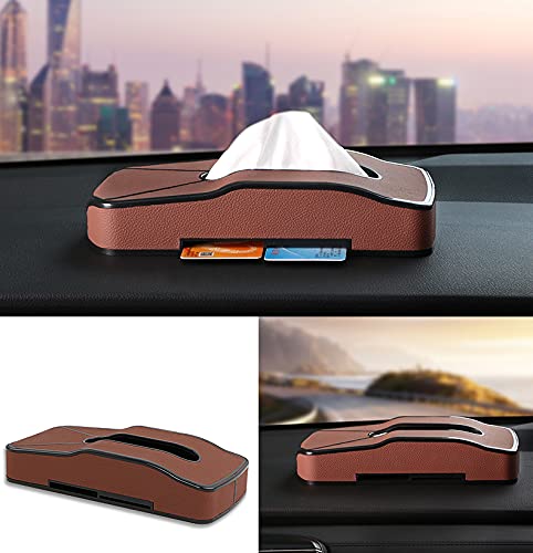 Image of NIKAVI M3012 Tissue Paper Holder for Car (Brown)