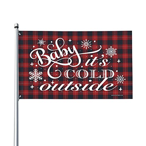 �N�[���ȗ��̕����t���b�O Baby It'S Cold Outside Flag Man Cave Decor Things for Boys Room(60X90cm)