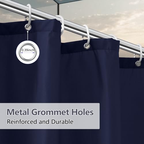 Seenus Navy Blue Waterproof Fabric Shower Curtain with 3 Big Magnets, Washable Cloth Shower Curtain Liner Quick Dry, 72 x 72 inch Dark Blue Bathroom Lightweight Shower Curtain Durable by Seenus - Image 5