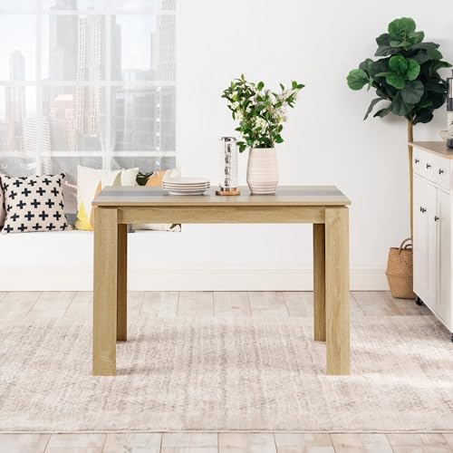Table à Manger Scandinave 110x70 Chêne/Noir FURNITABLE