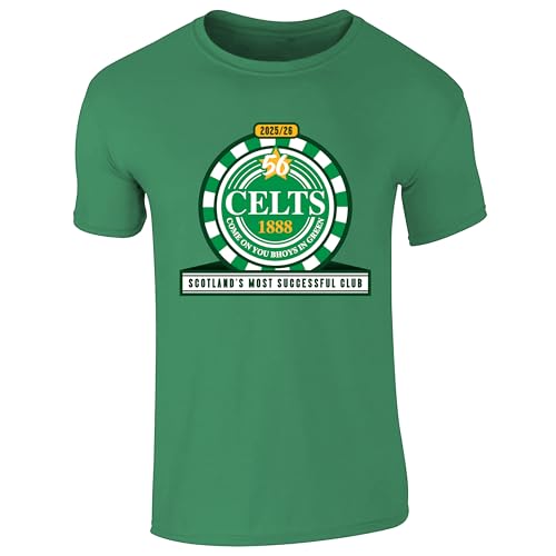 Image of Partisan Celts Champions 56 T-Shirt - Adult - 100% Cotton (UK, Alpha, XXL, Regular, Regular) Green