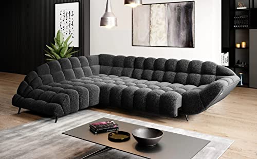 DomiMeble modernes Ecksofa Gappa - aus hochwertigen Materialien - schlicht, funktional und bequem - hochelastischer Schaumstoff - mit elektrisch verschiebbarer Sitzfläche (Luisiano 17 Linke Seite)