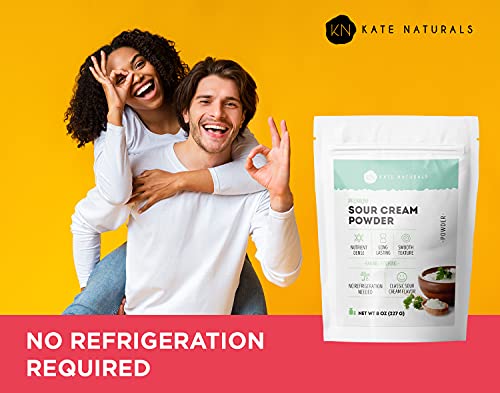 Premium Sour Cream Powder by Kate Naturals. 100% Natural & Vegan. No Refrigeration Needed Powdered Sour Cream. Ideal for Cooking & Baking. Resealable Bag. 8 oz. - Thumbnail 4