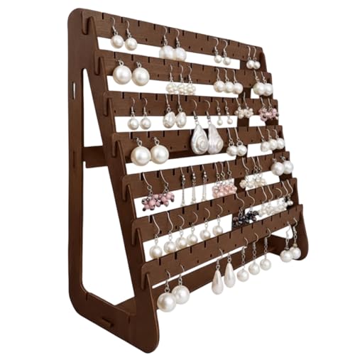Qnvyw Schmuckständer Holz Ohrringständer Ohrringhalter Schmuckständer Ohrringe Ohrringe Ständer Praktischer Schmuckorganizer für Zuhause Reisen und Geschenk 28 x 15 cm