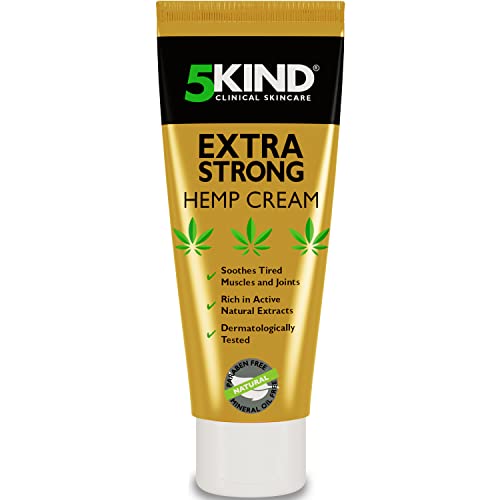 5kind Extrastarke Hanfcreme 100 ml – Hochdosiertes Hanf Gel und Arnikacreme – Wirkt gegen Rückenbeschwerden & Muskelkater, beruhigt Füße, Knie, Nacken, Schultern – Mit natürlichen Extrakten