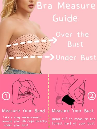 Image of Women's Push up Strapless Bra for Large Breasts with Clear Straps, Never Move On Party Cup B /C /D /DD /DDD /G