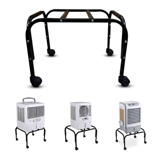 Image of Mumma's LIFE Heavy-Duty Cooler Stand with Wheels | Metal Trolley for Home & Outdoor | Rust-Resistant Black Finish | 360 Rotating Wheels | 100kg Load Capacity | Cooler Movable Stand (Jet Black)