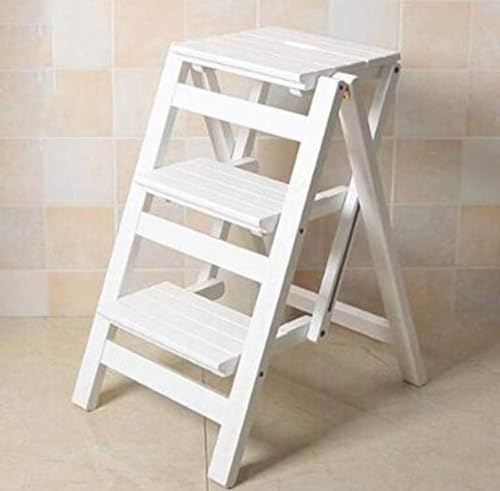 Escalera Plegable Escalera de Escalera Multifuncional Taburete de Madera Maciza Escalera Plegable casa de heces Multicolor Escalera