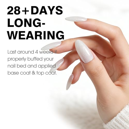 Image of CANNI 9ml Pearl Glitter White Gel Nail Polish High Gloss UV LED SoakOff Gel
