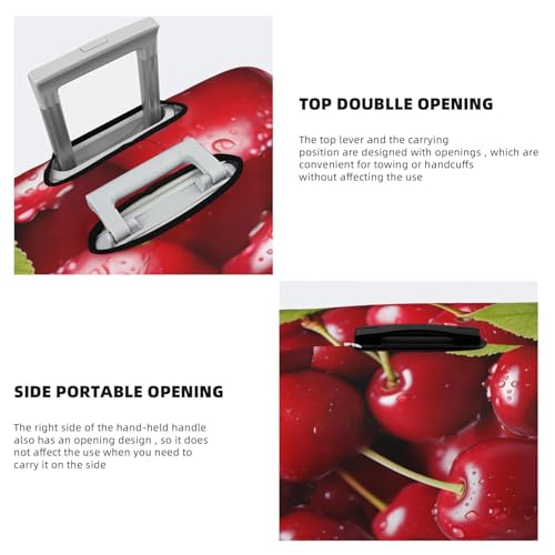Red Cherries Luggage Covers for Suitcase Washable Suitcase Cover Fashion Stretch Suitcase Protector Cover Anti-Scratch Baggage Covers Fit 18-32 Inch Luggage Medium4