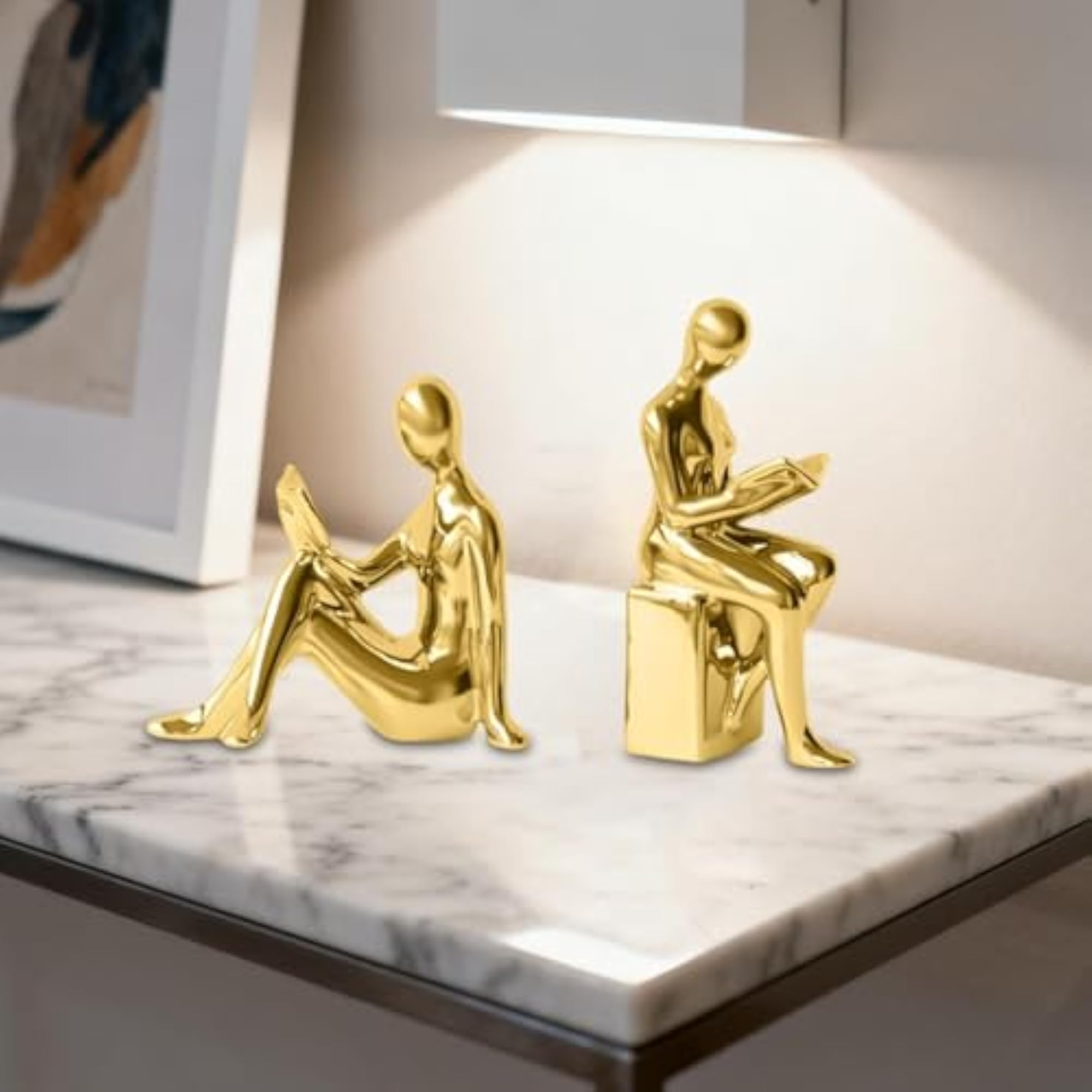 Reading Bookends Abstract Ceramic Book Holders